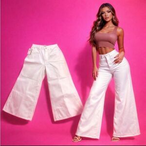 Ralph Lauren 31x26 Crop Wide Leg Jeans White NWT 100% Cotton